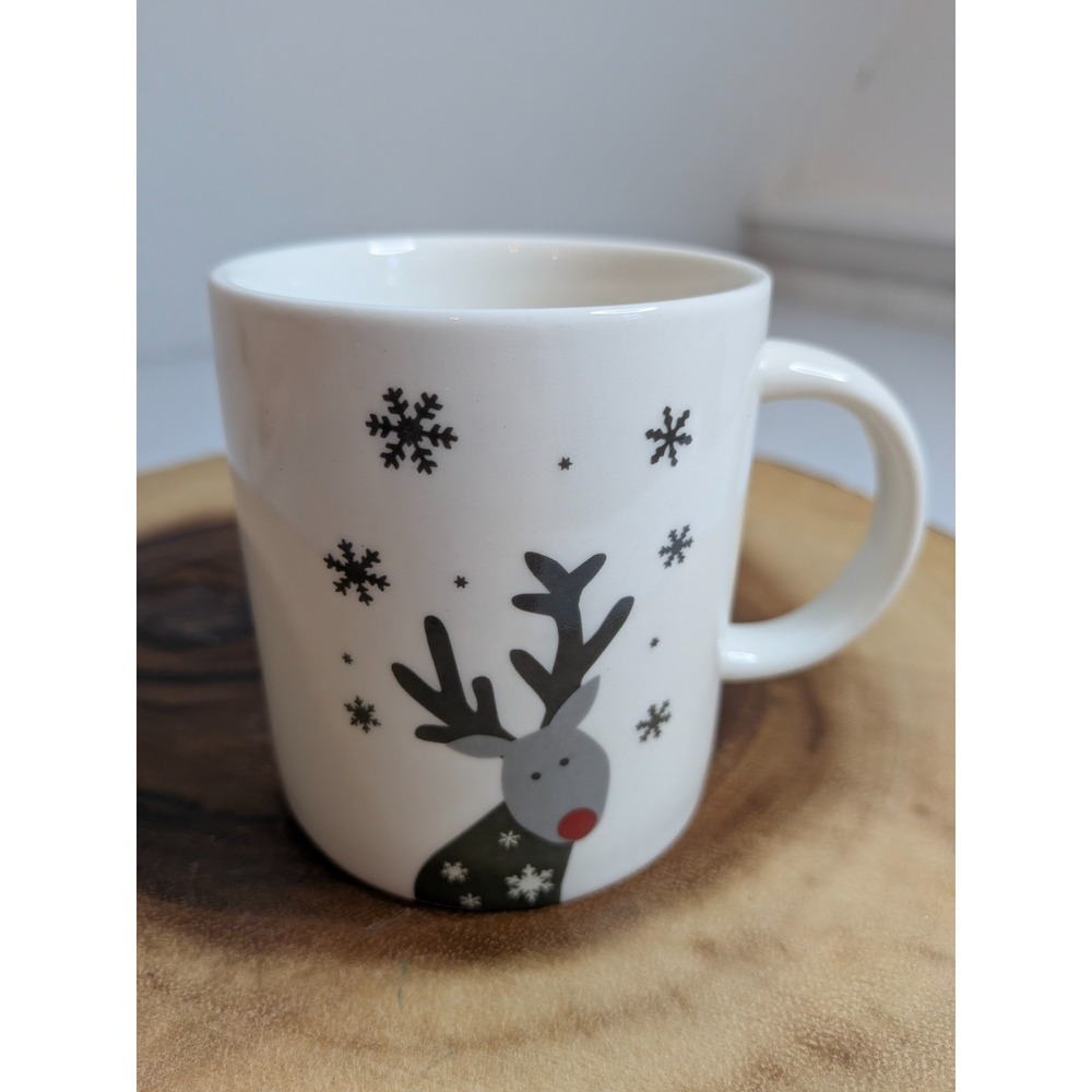 Crate & Barrel 2022 Joan Anderson Forest Friends Childs Mug Reindeer Gray Modern